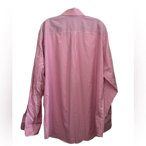 Peter Millar Seaside Finish Shirt Mens XL Pink White Striped Button Down Preppy - Picture 2 of 5